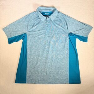 Duluth Trading Co Mens‎ XL Performance Polo Shirt Teal Heathered Short Sleeve